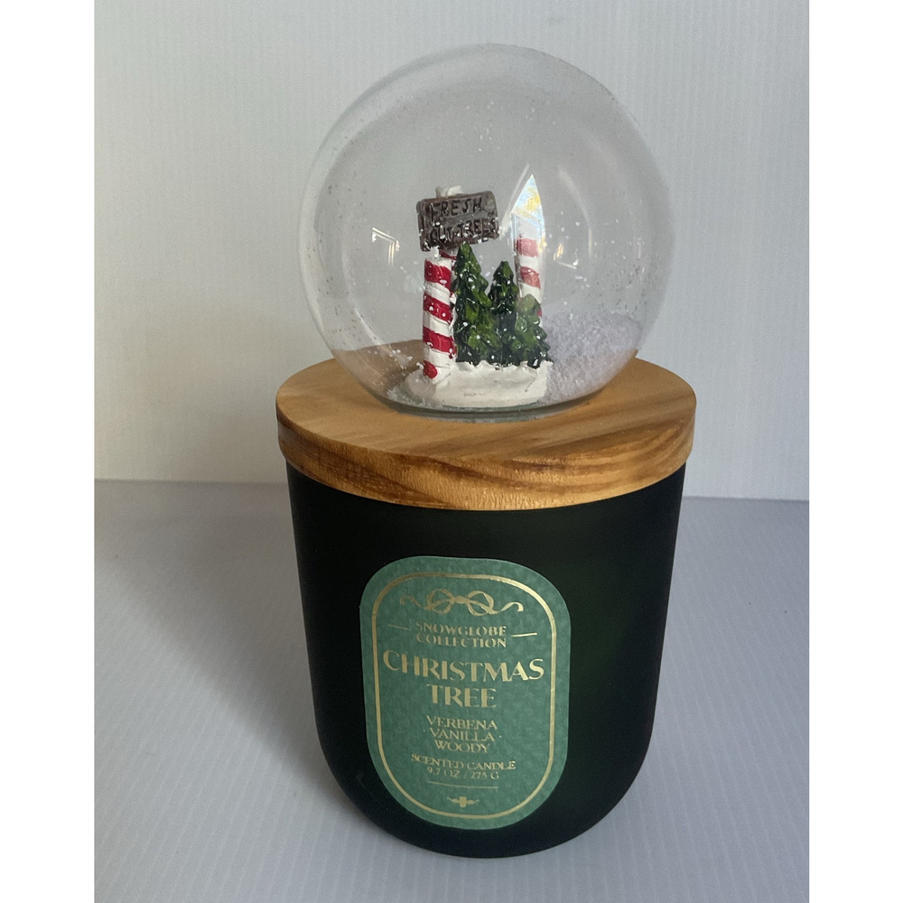 Kirkland’s Snowglobe Christmas Tree Candle NEW 9.7 oz Holiday Decor Gift